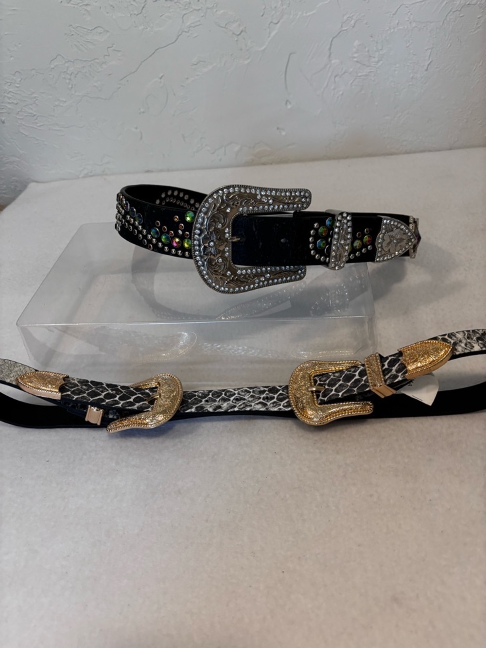 Blazin Roxx Rhinestone Western, Belt Bundle + Snake print Double Buckle XS S
